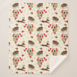 Couverture Sherpa Jolie Père Noël Sloth Joyeuses Vacances