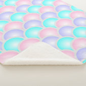 Couverture Sherpa jolie rose aqua bleu pastel écailles de sirène (3/4)