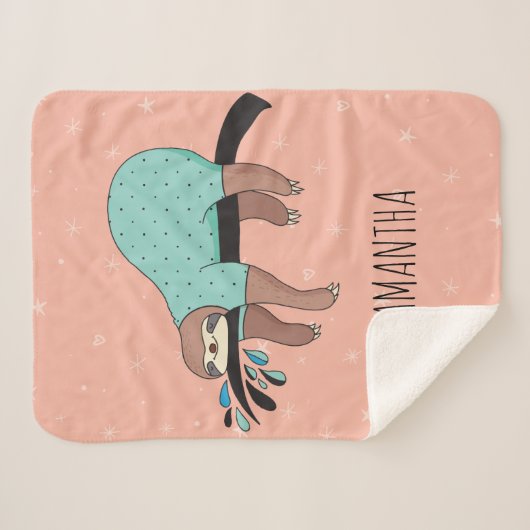 Couverture Sherpa Jolie Sloth (Devant (Horizontal))