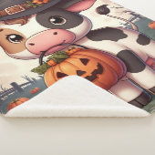 Couverture Sherpa Jolie vache sorcière Halloween (3/4)