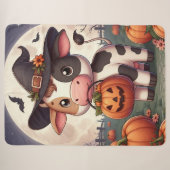 Couverture Sherpa Jolie vache sorcière Halloween (Devant (Horizontal))