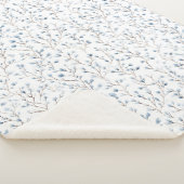 Couverture Sherpa Jolies Fleurs Blanches Bleues (3/4)