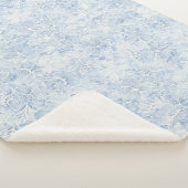 Couverture Sherpa Jolies Fleurs Blanches Bleues (3/4)