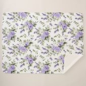 Couverture Sherpa Jolies Fleurs de Lavande (Devant (Horizontal))