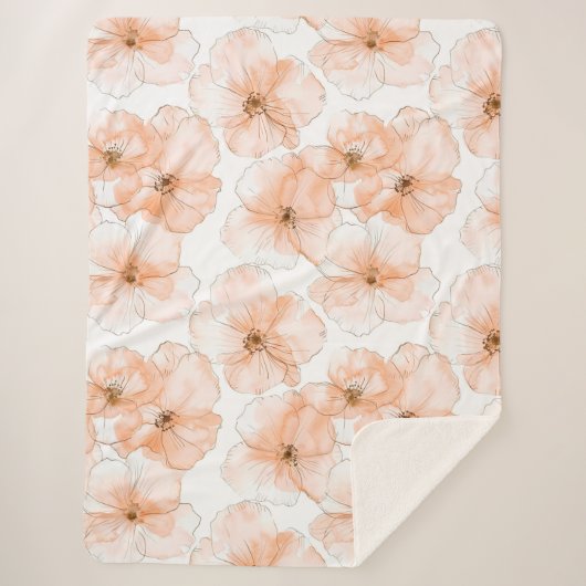 Couverture Sherpa Jolies fleurs de pêche (Devant)