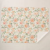 Couverture Sherpa Jolies fleurs de pêcher (Devant (Horizontal))