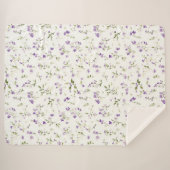 Couverture Sherpa Jolies Fleurs Lavande (Devant (Horizontal))