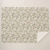 Couverture Sherpa Jolies Fleurs Rose Blush (Devant (Horizontal))