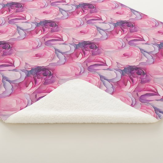 Couverture Sherpa Jolies Fleurs Roses (3/4)