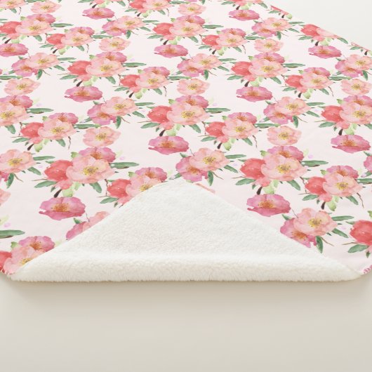 Couverture Sherpa Jolies Fleurs Roses (3/4)