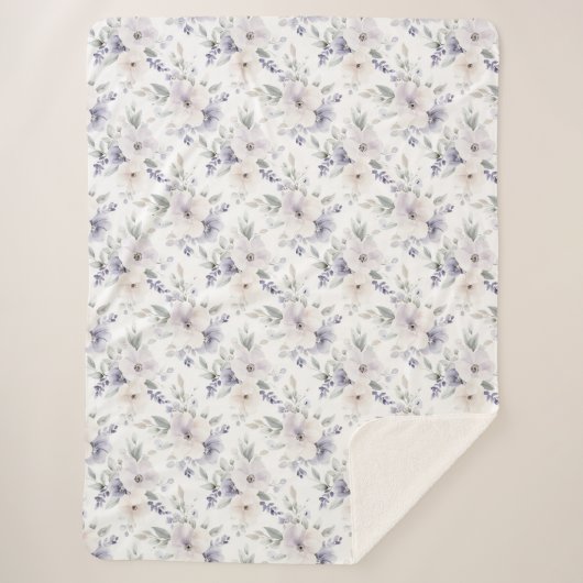 Couverture Sherpa Jolies Fleurs Violettes (Devant)