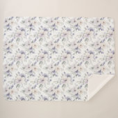Couverture Sherpa Jolies Fleurs Violettes (Devant (Horizontal))