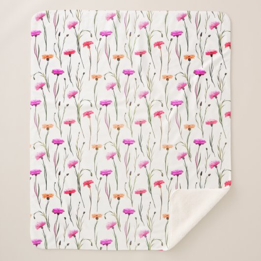 Couverture Sherpa Jolies oeillets avec Motif de tiges (Devant)