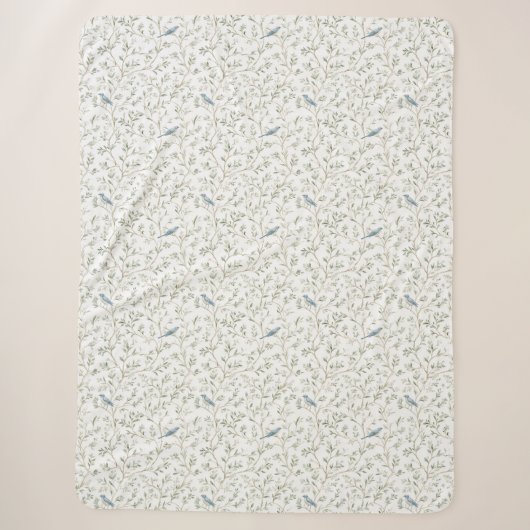 Couverture Sherpa Jolies Oiseaux Bleus (Devant)