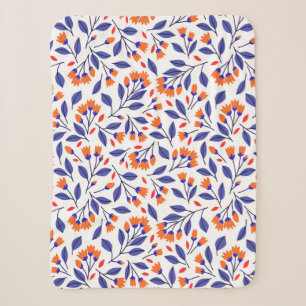 Couverture Sherpa Jolies petites fleurs orange sans couture motif