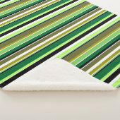 Couverture Sherpa Jolies rayures vertes et blanches (3/4)