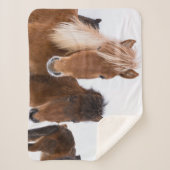 Couverture Sherpa Jolis chevaux islandais ensemble (Devant)