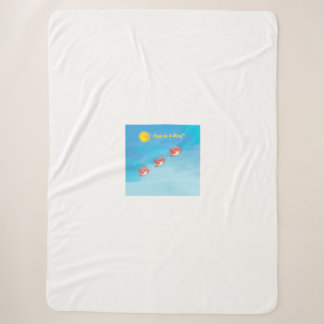 Couverture Sherpa Jolis Petits Oiseaux Volant dans le Ciel Bleu Enfa