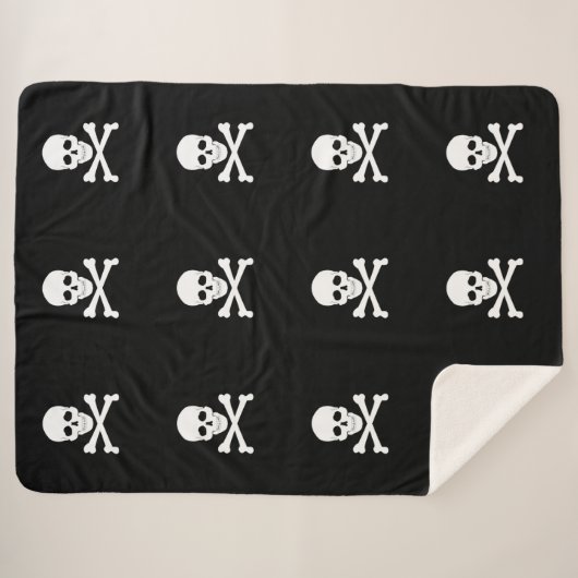 Couverture Sherpa Jolly roger du Drapeau pirate (Devant (Horizontal))