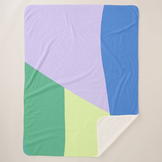 Couverture Sherpa Jouer Abstrait Pastel Couleur Bloc Lavande Vert (Devant)