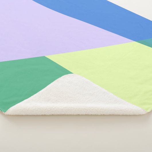 Couverture Sherpa Jouer Abstrait Pastel Couleur Bloc Lavande Vert (3/4)