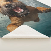 Couverture Sherpa Jouer Chien nager Design sous-marin (3/4)