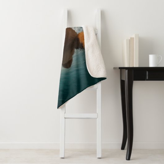 Couverture Sherpa Jouer Chien nager Design sous-marin (En situation)