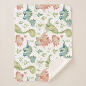 Couverture Sherpa Jouer mignon dinosaures (Devant)