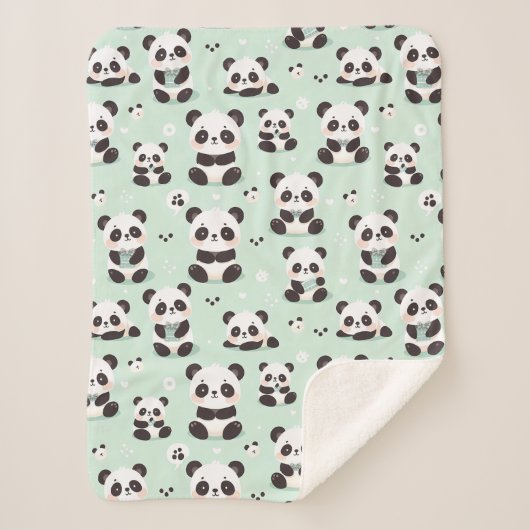 Couverture Sherpa Jouer Motif Panda (Devant)
