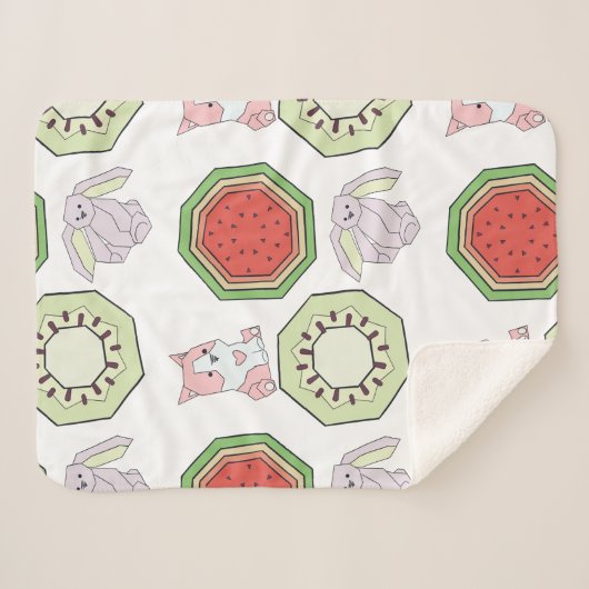 Couverture Sherpa Jouets à capuchon bleu (Devant (Horizontal))