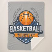 Couverture Sherpa Joueur de basket AJOUTER LE NOM Varsity School Tea (Devant)