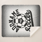 Couverture Sherpa Joueur de football AJOUTER LE NOM Équipe de footba (Devant (Horizontal))