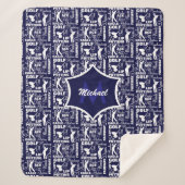 Couverture Sherpa Joueur de golf Cool à thème Monogramme (Devant)