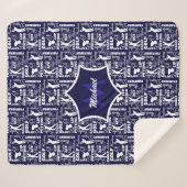 Couverture Sherpa Joueur de golf Cool à thème Monogramme (Devant (Horizontal))