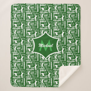 Couverture Sherpa Joueur de golf Cool à thème Monogramme