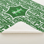 Couverture Sherpa Joueur de golf Cool à thème Monogramme (3/4)