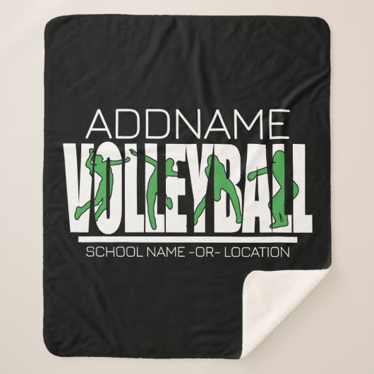 Couverture Sherpa Joueur de l'équipe de volleyball AJOUTER LE NOM DE (Devant)