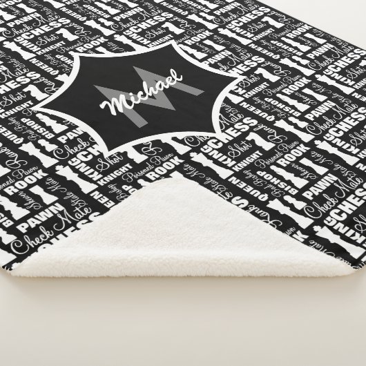 Couverture Sherpa Joueur d'échecs thème Cool Monogramme (3/4)