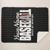 Couverture Sherpa Joueur d'équipe de baseball rétro AJOUTER NOM Pins (Devant (Horizontal))