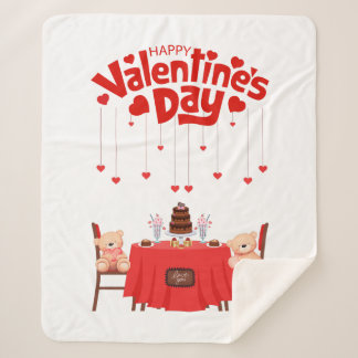 Couverture Sherpa Jour de la Saint-Valentin Chocolats Mignons Cœurs