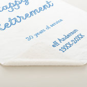 Couverture Sherpa Joyeuse retraite bleue années de service nom paste (3/4)