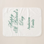 Couverture Sherpa Joyeuse Saint-Patrick famille nom vert minimal (Devant (Horizontal))