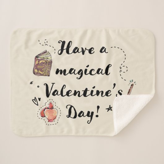 Couverture Sherpa Joyeuse Saint-Valentin Magique (Devant (Horizontal))