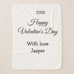 Couverture Sherpa Joyeuse Saint-Valentin nom amour simple année styl