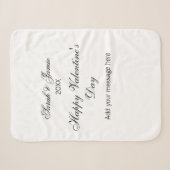 Couverture Sherpa Joyeuse Saint-Valentin nom date message simple élé (Devant (Horizontal))