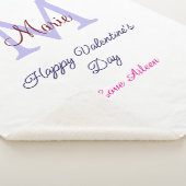 Couverture Sherpa Joyeuse Saint-Valentin pastel violet monogramme ro (3/4)