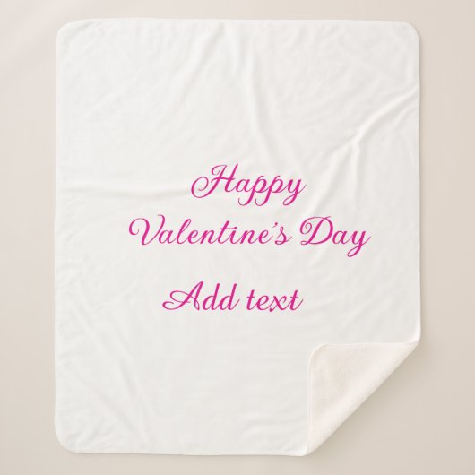 Couverture Sherpa Joyeuse Saint-Valentin texte rose nom message (Devant)