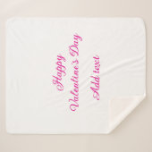 Couverture Sherpa Joyeuse Saint-Valentin texte rose nom message (Devant (Horizontal))