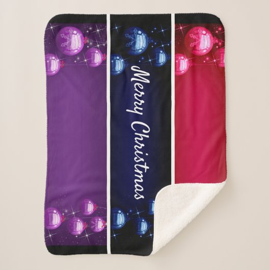 Couverture Sherpa Joyeuses ampoules de Noël (Devant)