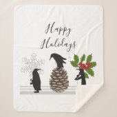 Couverture Sherpa Joyeuses fêtes mignonnes pingouin de Noël drôle (Devant)